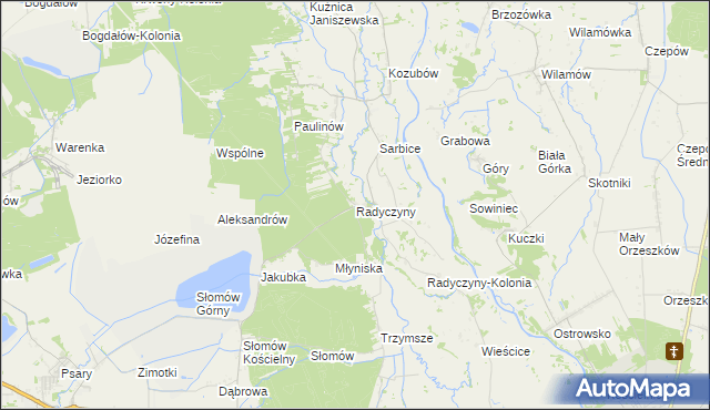 mapa Radyczyny, Radyczyny na mapie Targeo