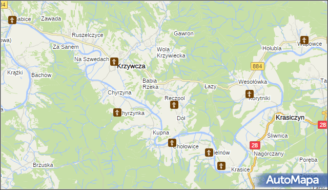 mapa Reczpol, Reczpol na mapie Targeo