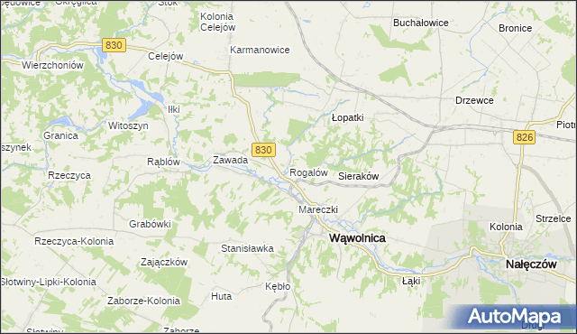 mapa Rogalów gmina Wąwolnica, Rogalów gmina Wąwolnica na mapie Targeo