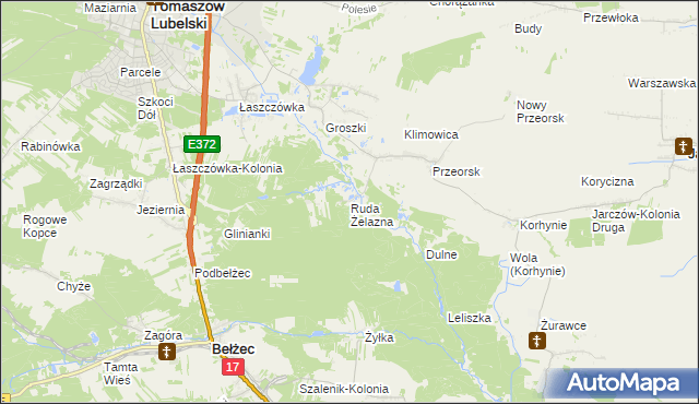 mapa Ruda Żelazna, Ruda Żelazna na mapie Targeo