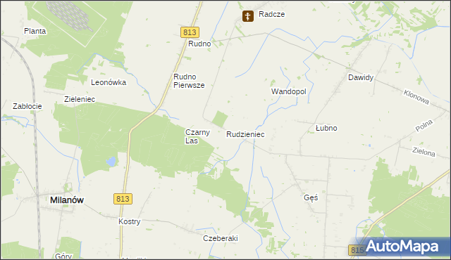 mapa Rudzieniec, Rudzieniec na mapie Targeo