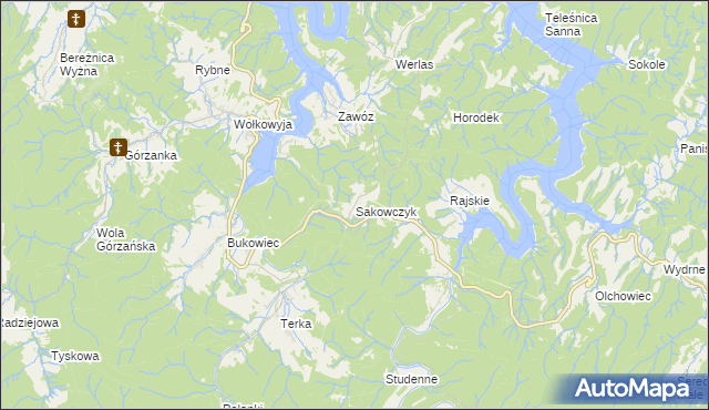 mapa Sakowczyk, Sakowczyk na mapie Targeo