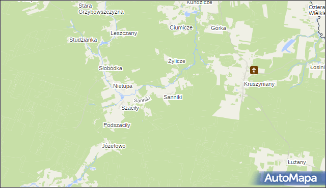 mapa Sanniki gmina Krynki, Sanniki gmina Krynki na mapie Targeo