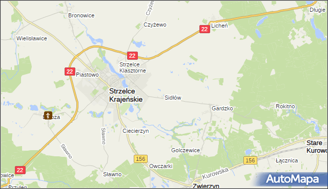 mapa Sidłów, Sidłów na mapie Targeo