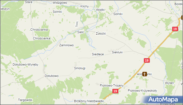 mapa Siedlece, Siedlece na mapie Targeo