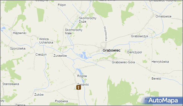 mapa Siedlisko gmina Grabowiec, Siedlisko gmina Grabowiec na mapie Targeo