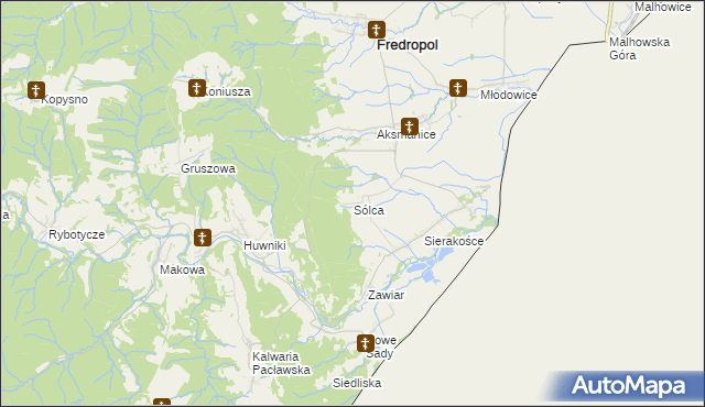 mapa Sólca, Sólca na mapie Targeo