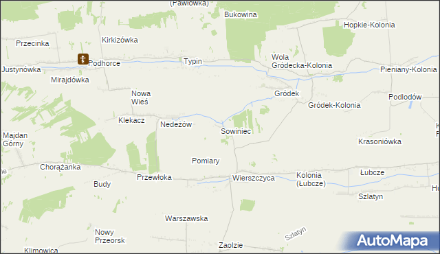 mapa Sowiniec gmina Jarczów, Sowiniec gmina Jarczów na mapie Targeo