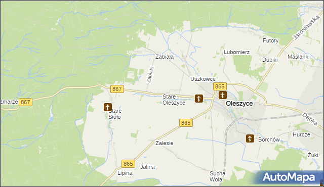 mapa Stare Oleszyce, Stare Oleszyce na mapie Targeo