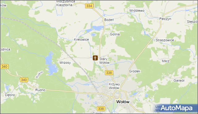 mapa Stary Wołów, Stary Wołów na mapie Targeo