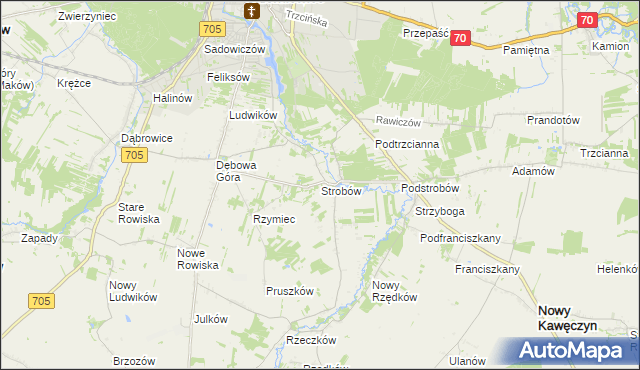 mapa Strobów, Strobów na mapie Targeo