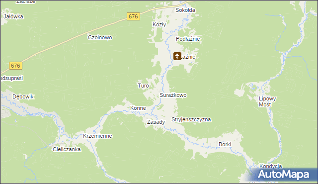 mapa Surażkowo, Surażkowo na mapie Targeo