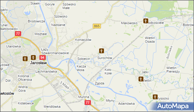 mapa Surochów, Surochów na mapie Targeo