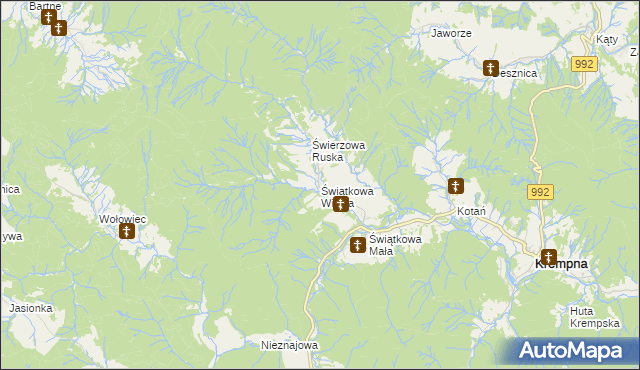 mapa Świątkowa Wielka, Świątkowa Wielka na mapie Targeo