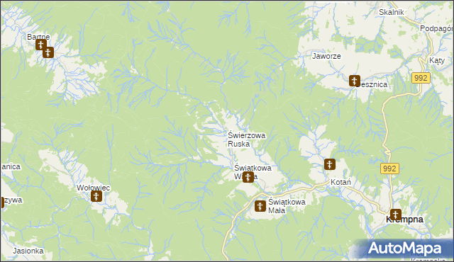 mapa Świerzowa Ruska, Świerzowa Ruska na mapie Targeo