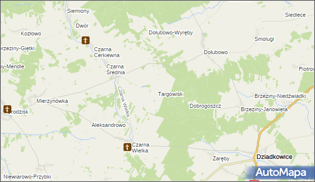 mapa Targowisk, Targowisk na mapie Targeo