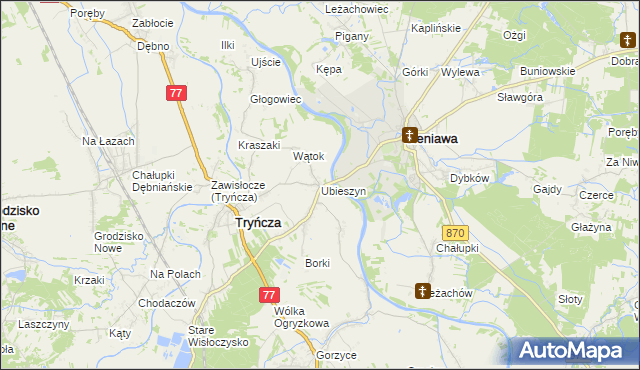 mapa Ubieszyn, Ubieszyn na mapie Targeo