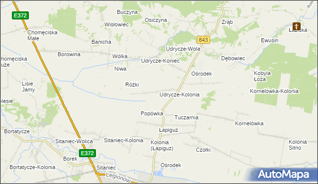 mapa Udrycze-Kolonia, Udrycze-Kolonia na mapie Targeo