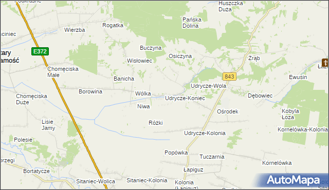 mapa Udrycze-Koniec, Udrycze-Koniec na mapie Targeo