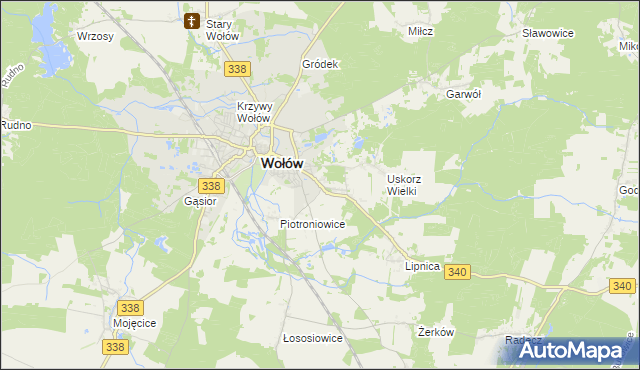 mapa Uskorz Mały, Uskorz Mały na mapie Targeo