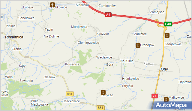 mapa Wacławice, Wacławice na mapie Targeo