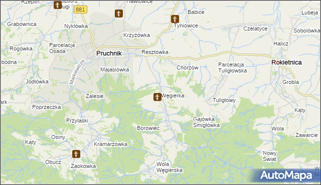 mapa Węgierka, Węgierka na mapie Targeo