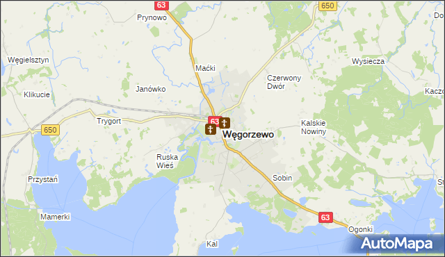 mapa Węgorzewo, Węgorzewo na mapie Targeo