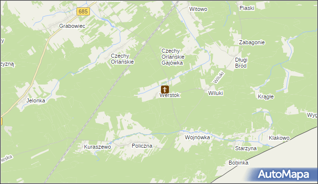 mapa Werstok, Werstok na mapie Targeo