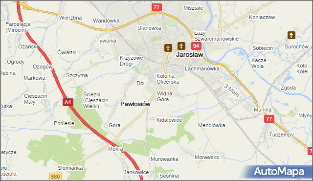 mapa Widna Góra, Widna Góra na mapie Targeo