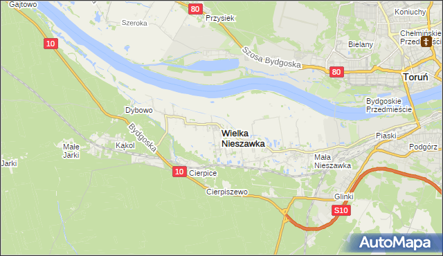 mapa Wielka Nieszawka, Wielka Nieszawka na mapie Targeo