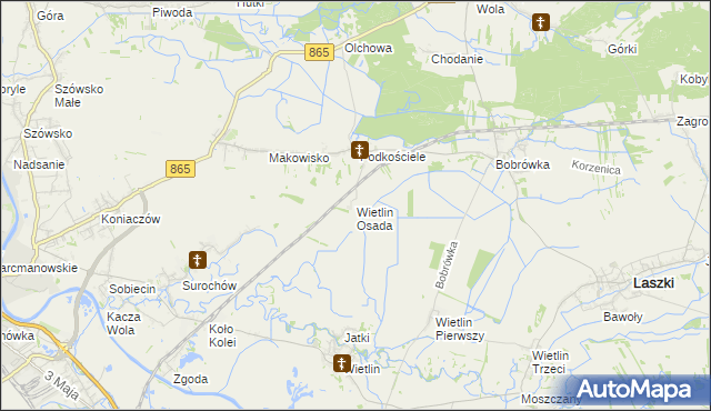 mapa Wietlin Osada, Wietlin Osada na mapie Targeo