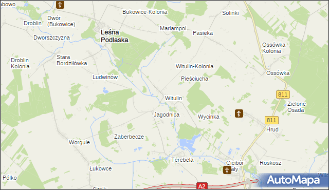 mapa Witulin, Witulin na mapie Targeo