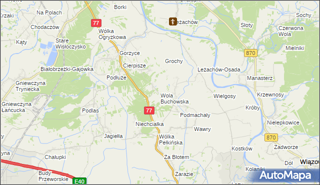 mapa Wola Buchowska, Wola Buchowska na mapie Targeo