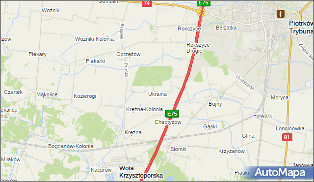 mapa Wola Rokszycka, Wola Rokszycka na mapie Targeo