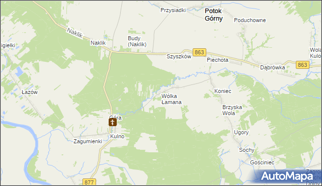 mapa Wólka Łamana, Wólka Łamana na mapie Targeo