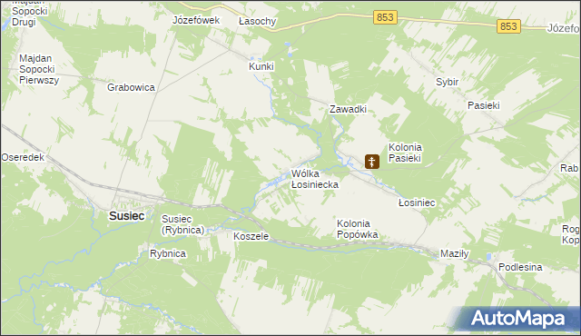 mapa Wólka Łosiniecka, Wólka Łosiniecka na mapie Targeo