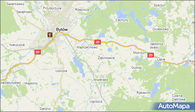 mapa Ząbinowice, Ząbinowice na mapie Targeo