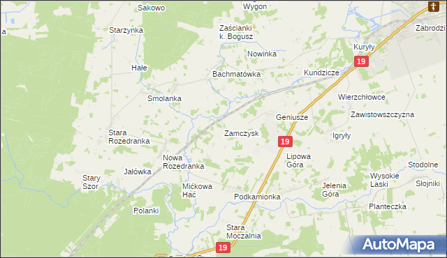 mapa Zamczysk gmina Sokółka, Zamczysk gmina Sokółka na mapie Targeo