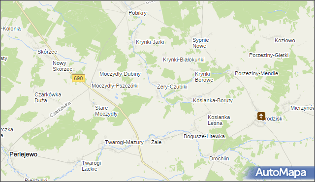 mapa Żery-Pilaki, Żery-Pilaki na mapie Targeo