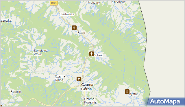 mapa Żłobek gmina Czarna, Żłobek gmina Czarna na mapie Targeo