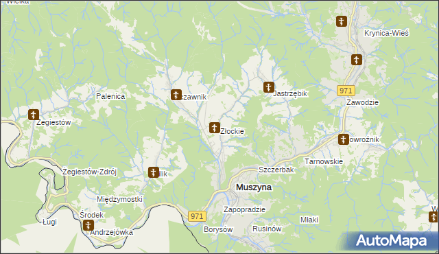 mapa Złockie, Złockie na mapie Targeo