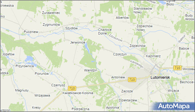 mapa Zofiówka gmina Lutomiersk, Zofiówka gmina Lutomiersk na mapie Targeo