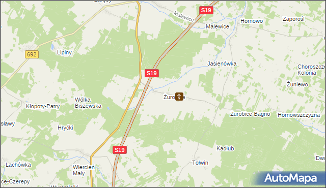 mapa Żurobice, Żurobice na mapie Targeo