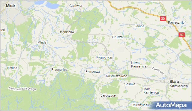 mapa Kłopotnica, Kłopotnica na mapie Targeo