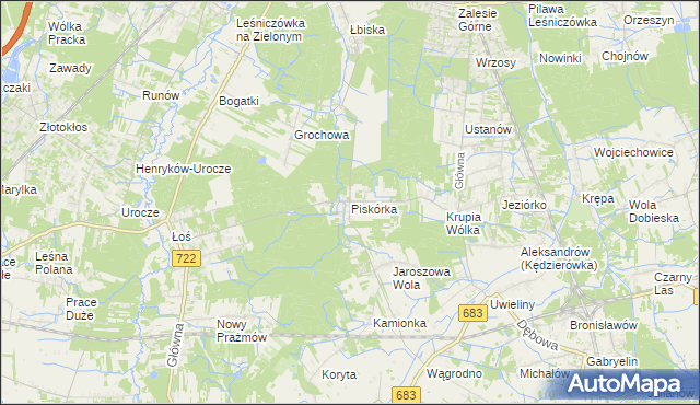 mapa Piskórka, Piskórka na mapie Targeo