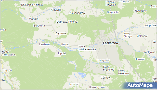 mapa Wola Łaskarzewska, Wola Łaskarzewska na mapie Targeo