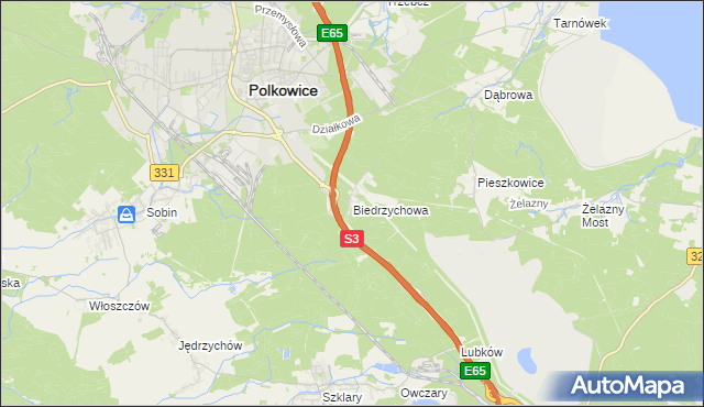 mapa Biedrzychowa, Biedrzychowa na mapie Targeo