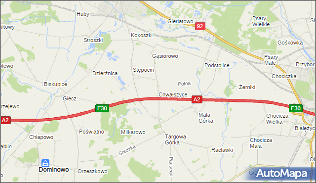mapa Chwałszyce, Chwałszyce na mapie Targeo