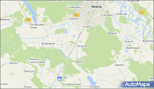 mapa Drużyna, Drużyna na mapie Targeo