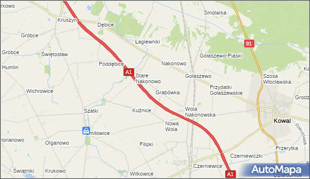 mapa Grabówka gmina Choceń, Grabówka gmina Choceń na mapie Targeo